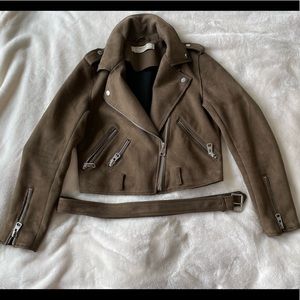 Zara Cropped Suede Moro Jacket